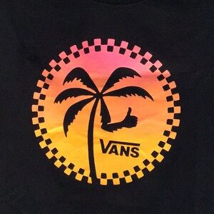Men’s Vans black T-shirt with palm tree graphic
